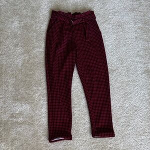 No Boundaries Red and Black Houndstooth Pants
